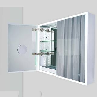 KINWELL 30 in. W x 24 in. H Rectangular Silver Aluminum Recessed or Surface Mount Medicine Cabinet with Mirror BSC100-9013-D