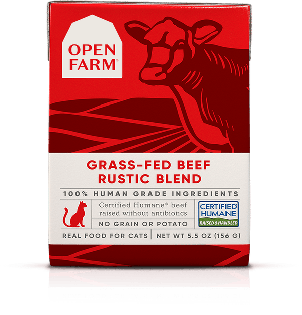 Open Farm Grain Free Grass Fed Beef Recipe Rustic Blend Single Wet Cat