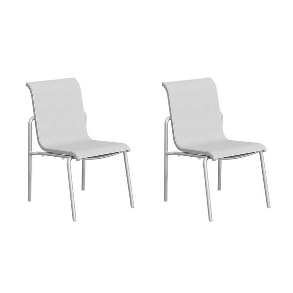 Orso White Gray Sling Side Chair ， Set of Two