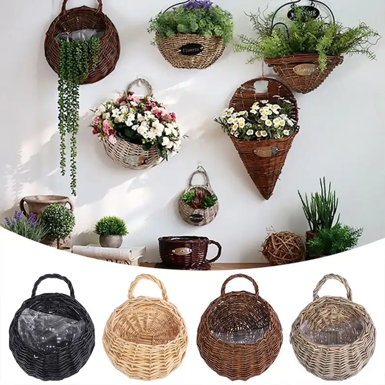 NEW ARRIVAL Vietnam Handwoven Rattan Gardening Natural Flower Pots  Planter Pots  Decorations for Home