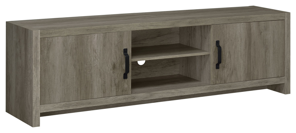 Burke 2 door TV Console Grey Driftwood   Modern   Entertainment Centers And Tv Stands   by Modon  Houzz