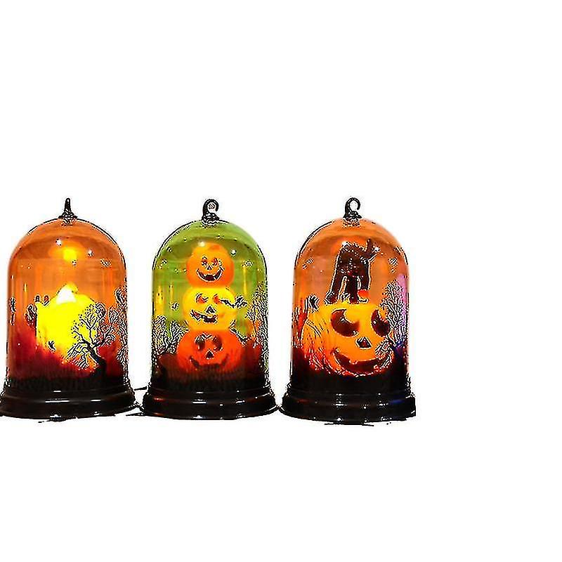 Halloween Lamp With Cover Led Electronic Candle Light Festival Party Home Decoration Halloween Pumpkin Lantern