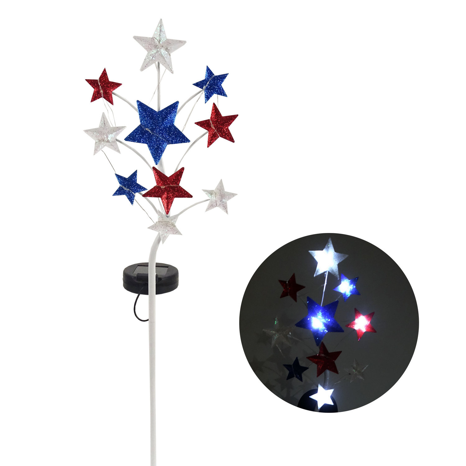 Alpine Multicolored Metal 24 in. H Star Solar Garden Stake