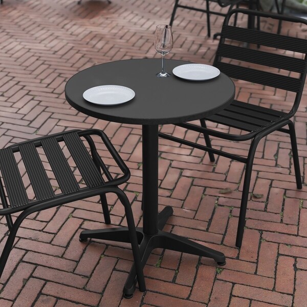 Aluminum/ Stainless Steel 23.5inch Round Indoor/ Outdoor Table