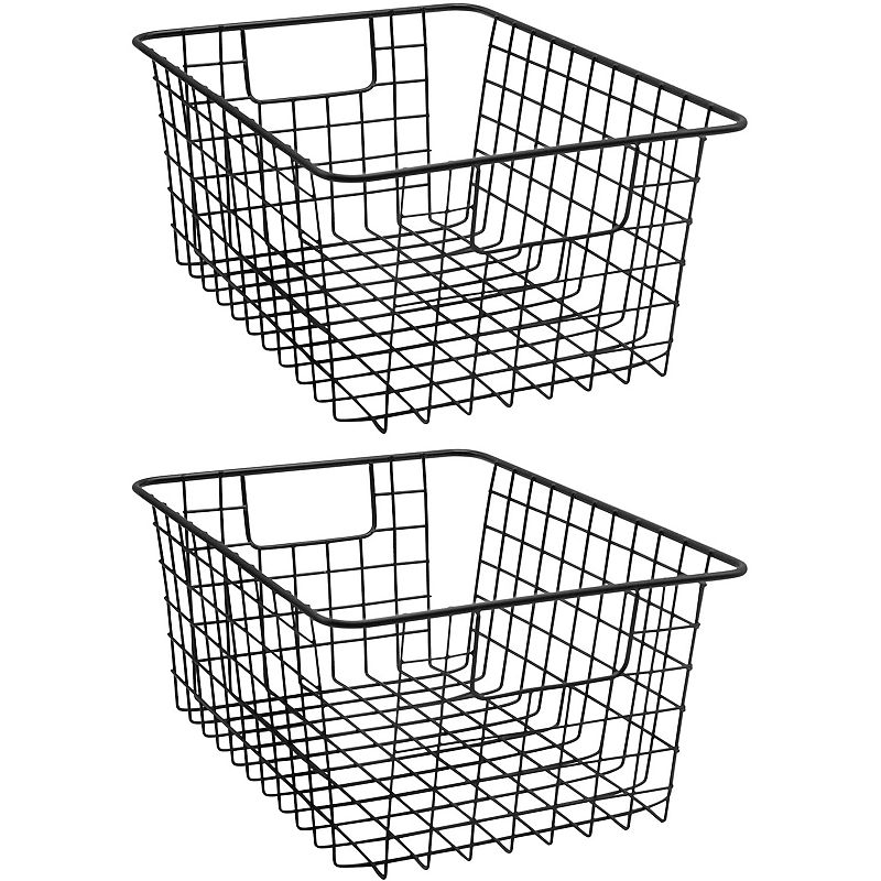 Sorbus Metal Wire 2-piece Storage Basket Set