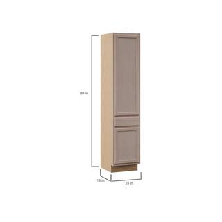 Hampton Bay Hampton 24 in. W x 18 D 84 H Assembled Pantry Kitchen Cabinet in Unfinished KPDR2484-UF