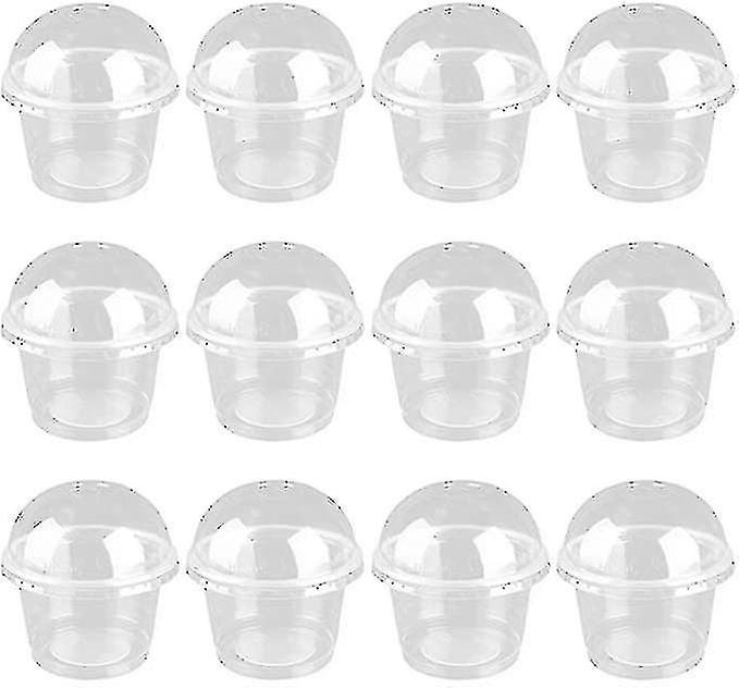 100pcs 250ml Fruit Cups With Lid Small Lids Dome Ice Cream Yogurt Containers Baking Supplies For Kid