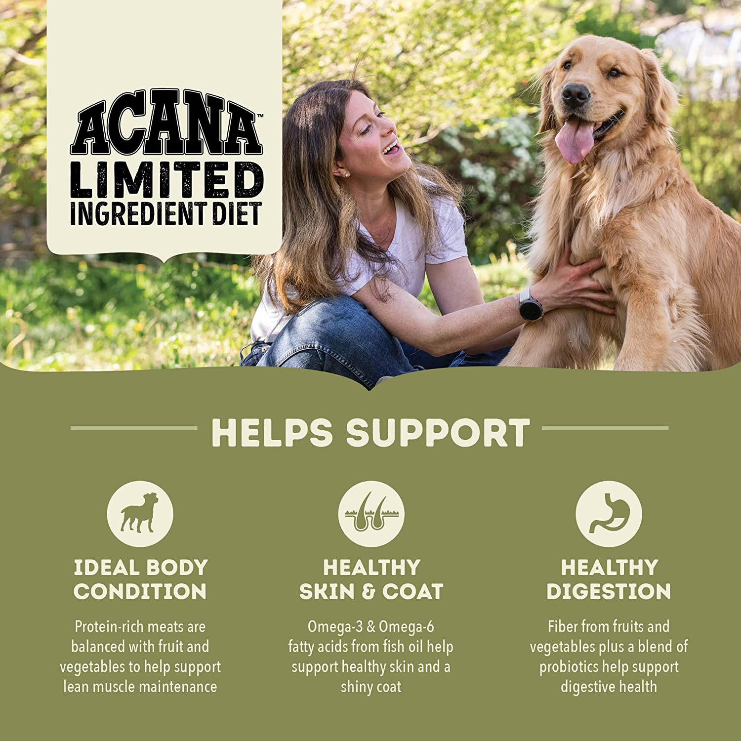 ACANA Singles Limited Ingredient Dry Dog Food， Grain-free， High Protein， Pork and Squash， 4.5lb