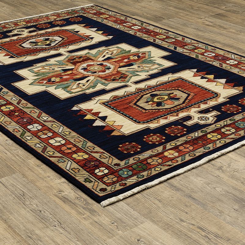 StyleHaven Linwood Southwest Border Fringed Area Rug