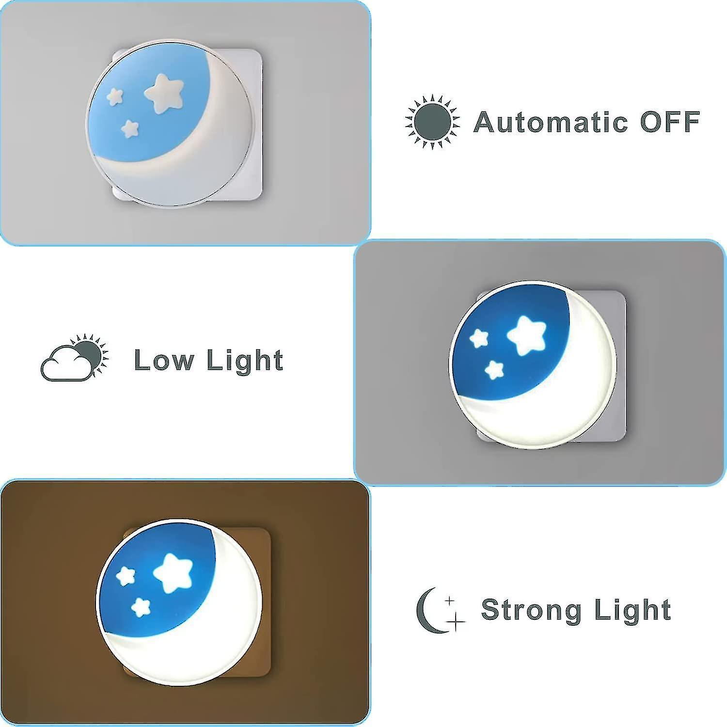 2 Night Light Socket With Light Sensor， Led Night Light For Children， Night Gift