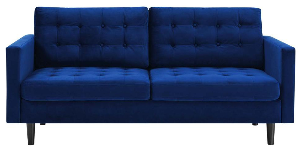 Exalt Tufted Performance Velvet Sofa   Contemporary   Sofas   by BisonOffice  Houzz