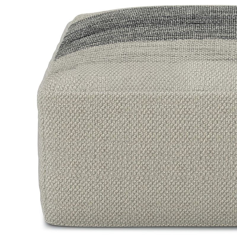 Simpli Home Sabella Square Woven Indoor / Outdoor Pouf