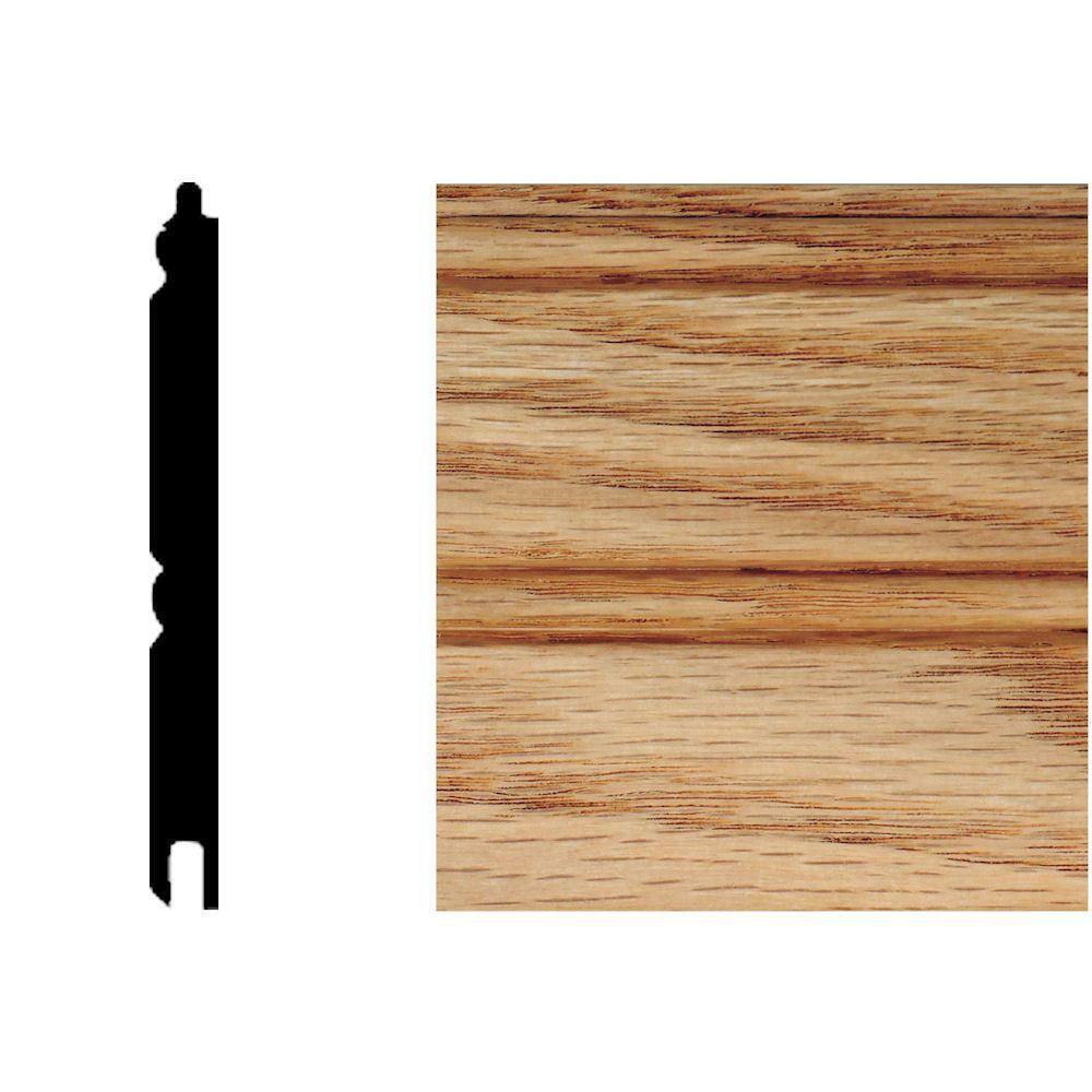 HOUSE OF FARA 516 in. x 3-18 in. x 32 in. Red Oak Tongue and Groove Wainscot (1-Piece) 32O