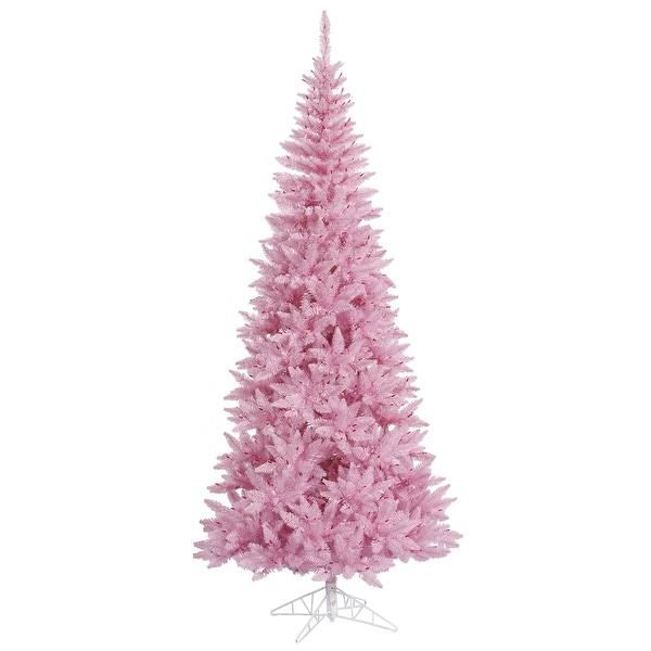 Vickerman 9' Pink Fir Slim Artificial Christmas Tree，Unlit