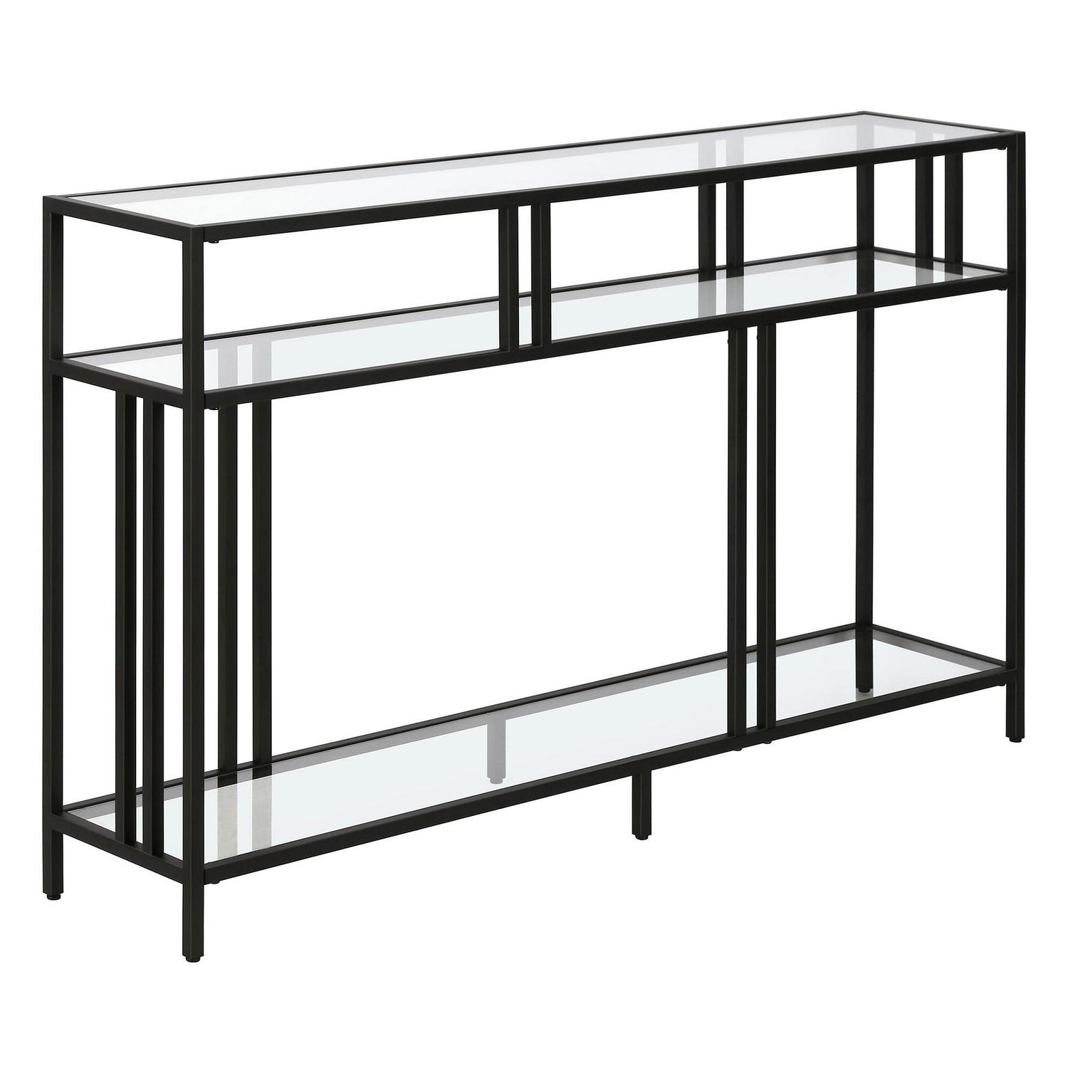 Industrial Metal TV Stand with Glass Shelves  Crowdfused