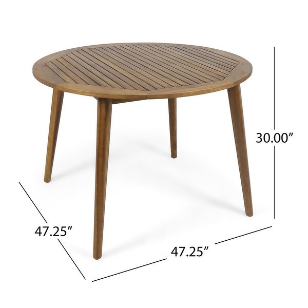 Outdoor Circular Wooden Dining Table，Made of Acacia Wood，Suitable for Outdoor Activities such as Courtyards