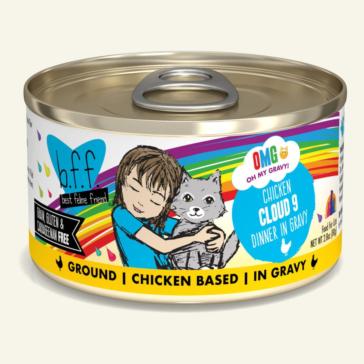 Weruva BFF OMG Cloud 9 Chicken Canned Cat Food， 2.8 Oz.