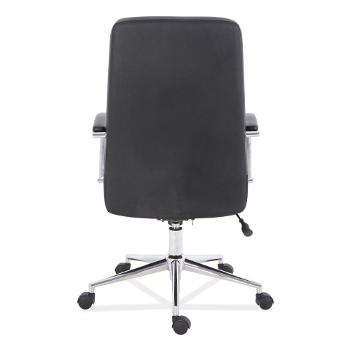 Workspace by Alera Leather Task Chair， Supports Up to 275 lb， 18.19 to 21.93 Seat Height， Black Seat， Black Back (WS4116)