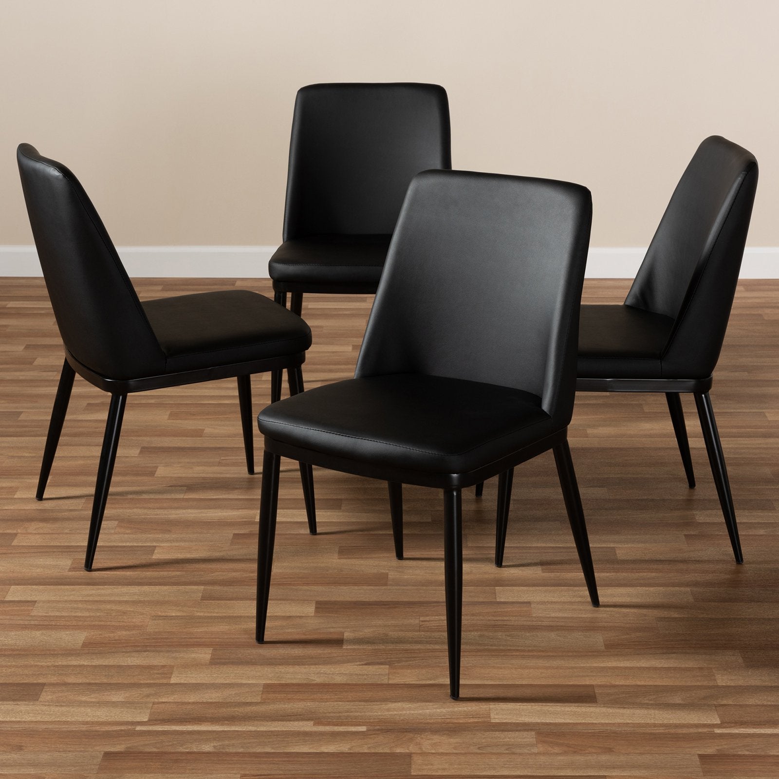 Baxton Studio Darcell Faux Leather Dining Side Chair - Set of 4