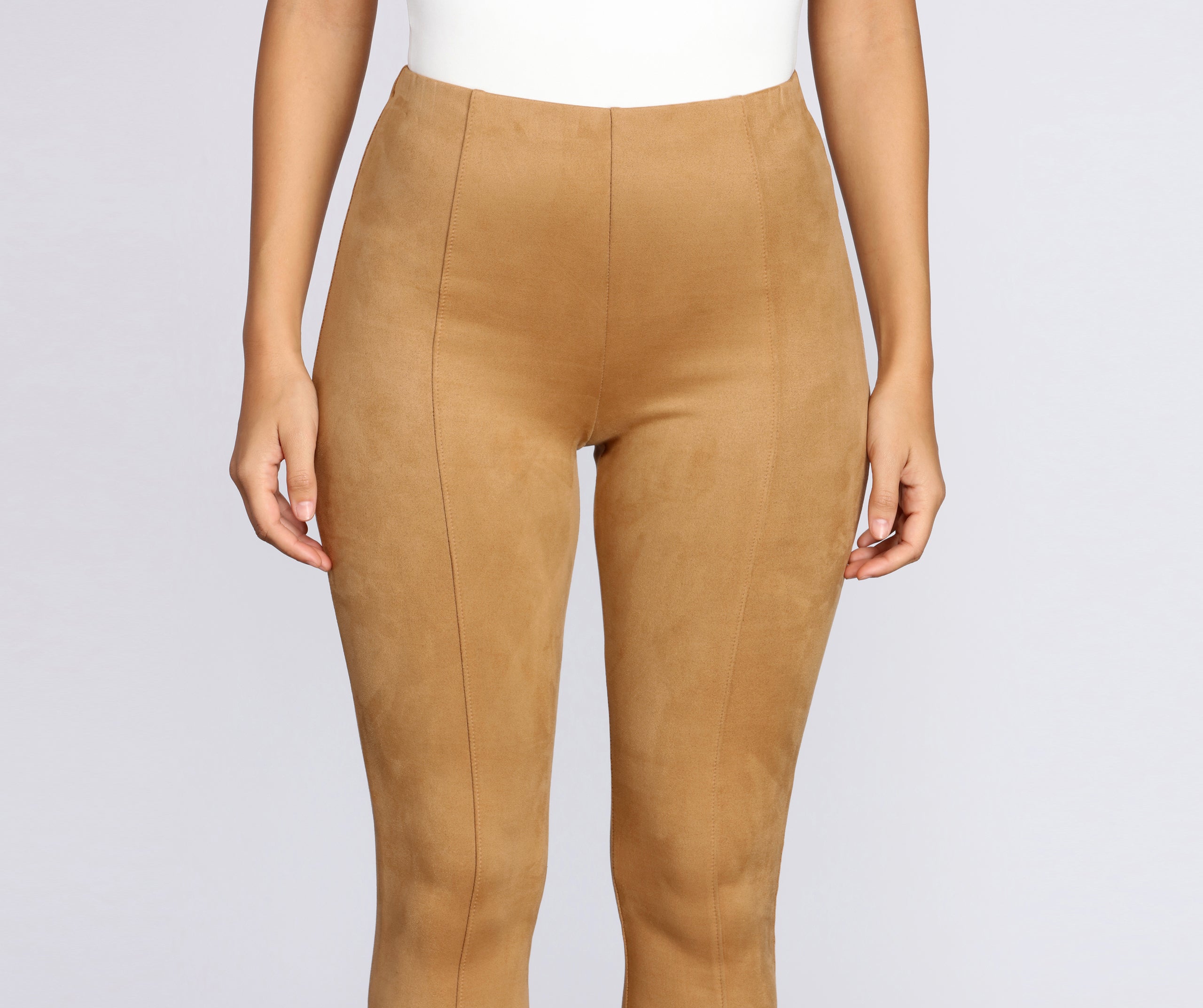 High Waist Faux Suede Pants