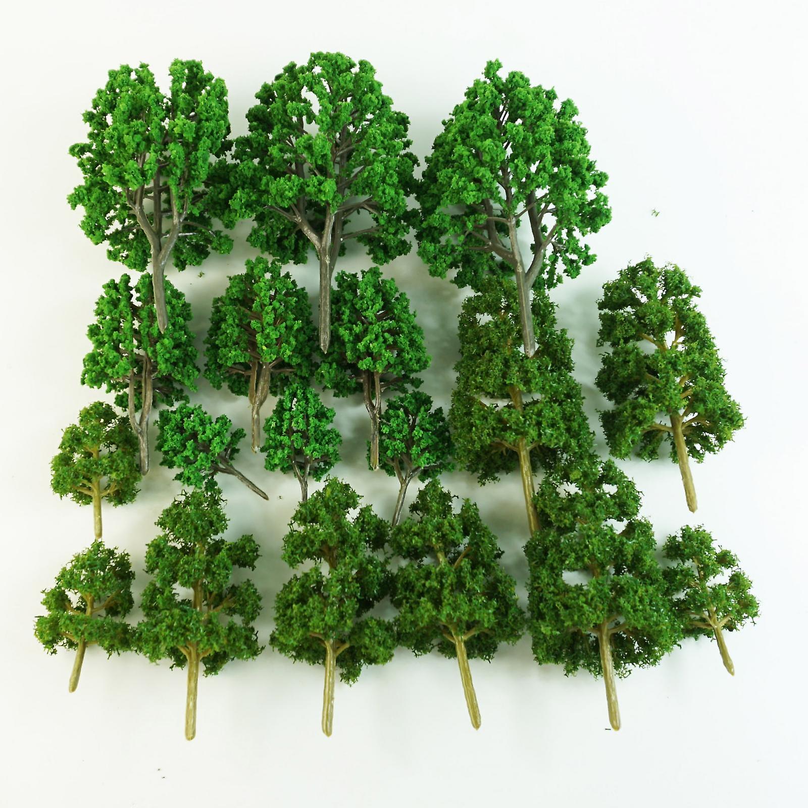 18pieces Mixed Model Tree， Assorted Scale Building Park Garden Miniature Landscape Wargame Scenery Supplies