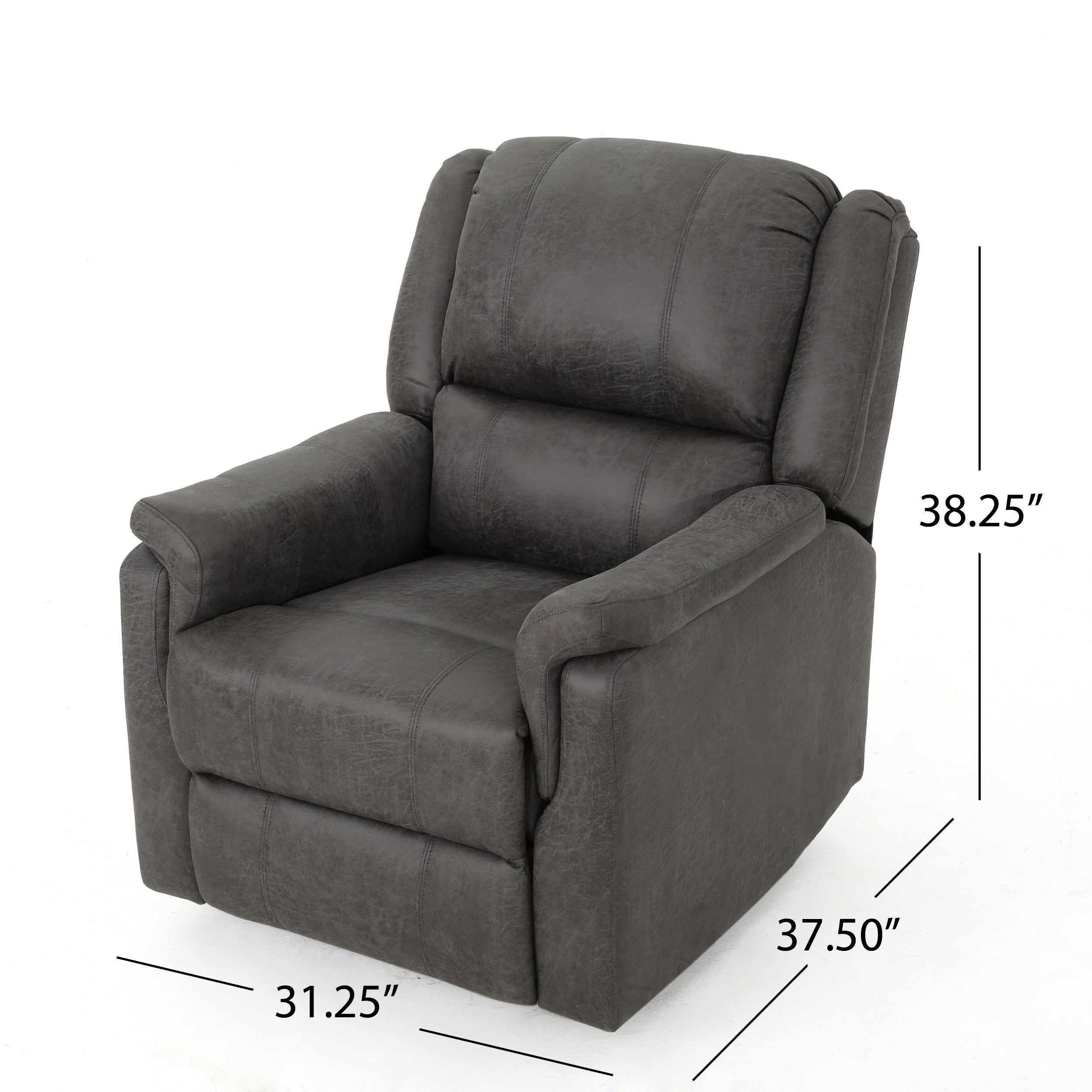 Jemma Tufted Slate Microfiber Swivel Gliding Recliner