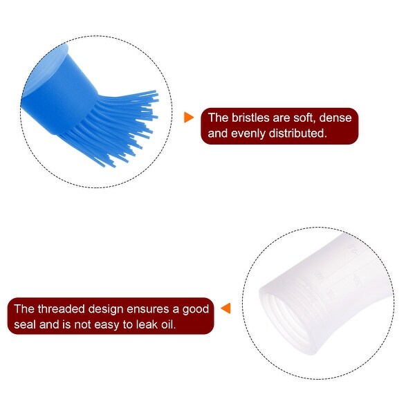 2pcs Silicone Oil Bottle Brush for Barbecue Cooking Baking， Blue