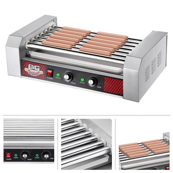 Hot Dog Roller Machine �C Stainless-Steel Cooker with 7 Non-Stick Rollers by Great Northern Popcorn