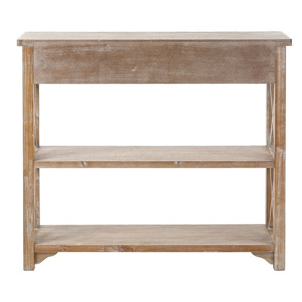 Natural Wood Storage Console Table with 2-Drawer and 2-Shelf - 34.06