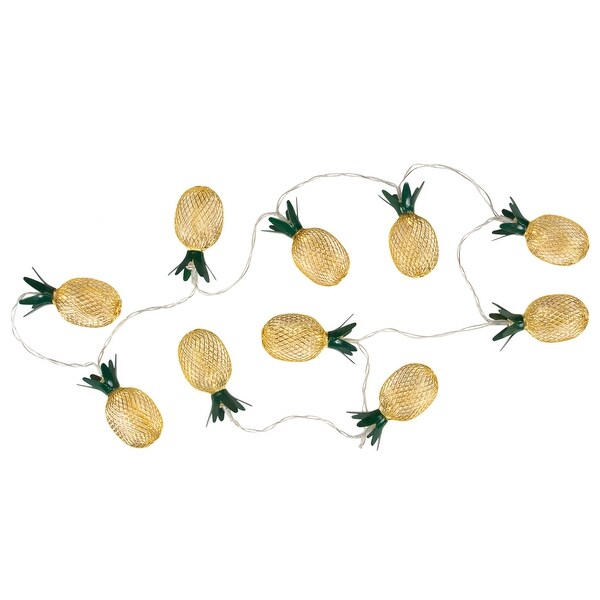 10Count LED Warm White Gold Pineapple String Lights