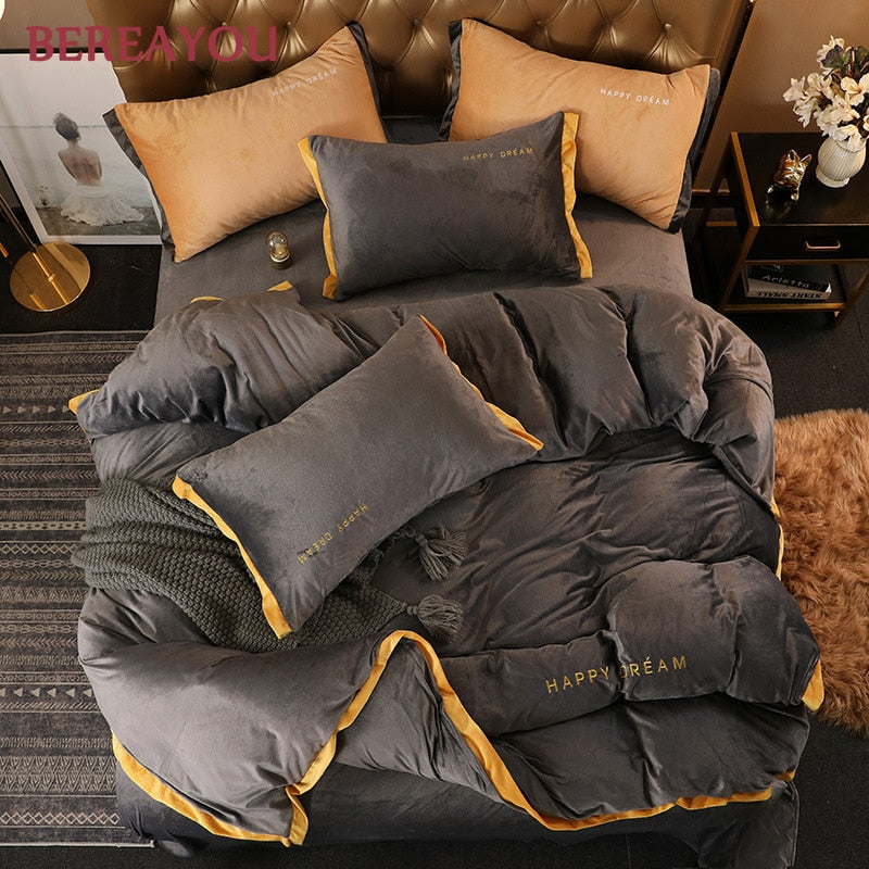 Cushy Crystal Velvet Bedding Set