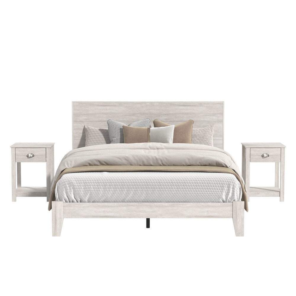 Layton 3 Piece Queen Wood Bedroom Set with Nightstand