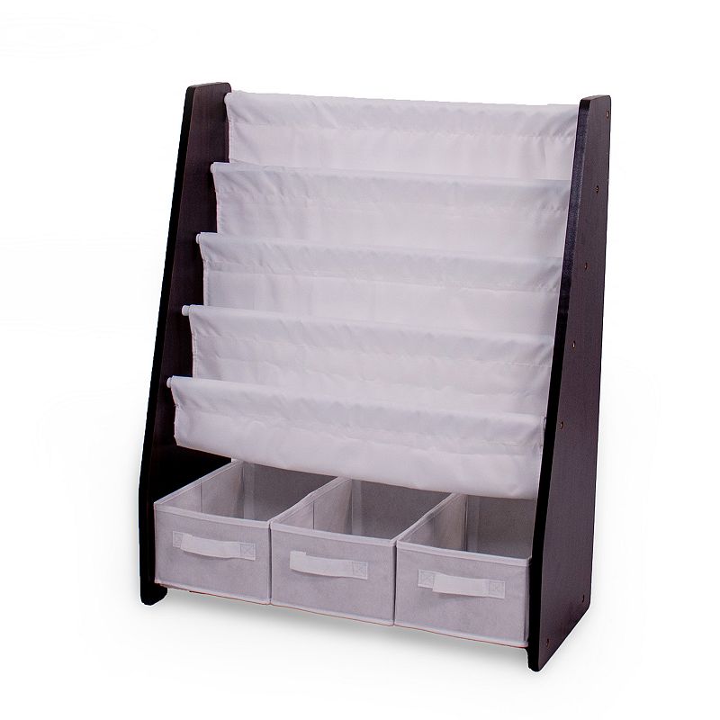 Humble Crew Kids Bookshelf and Fabric-Bin Organizer