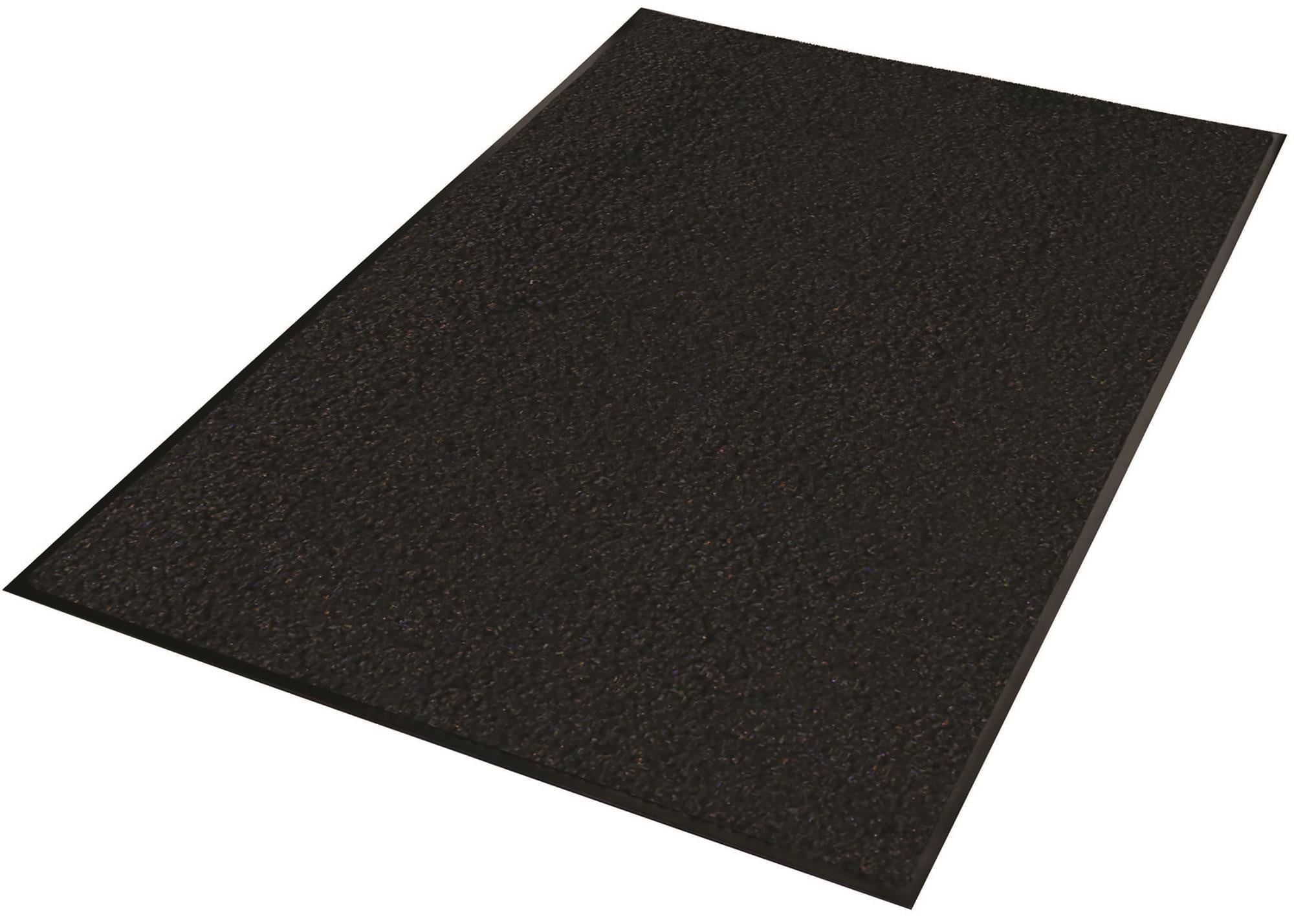 Guardian Platinum Series Indoor Wiper Floor Mat， Rubber with Nylon Carpet， 3'x5'， Black