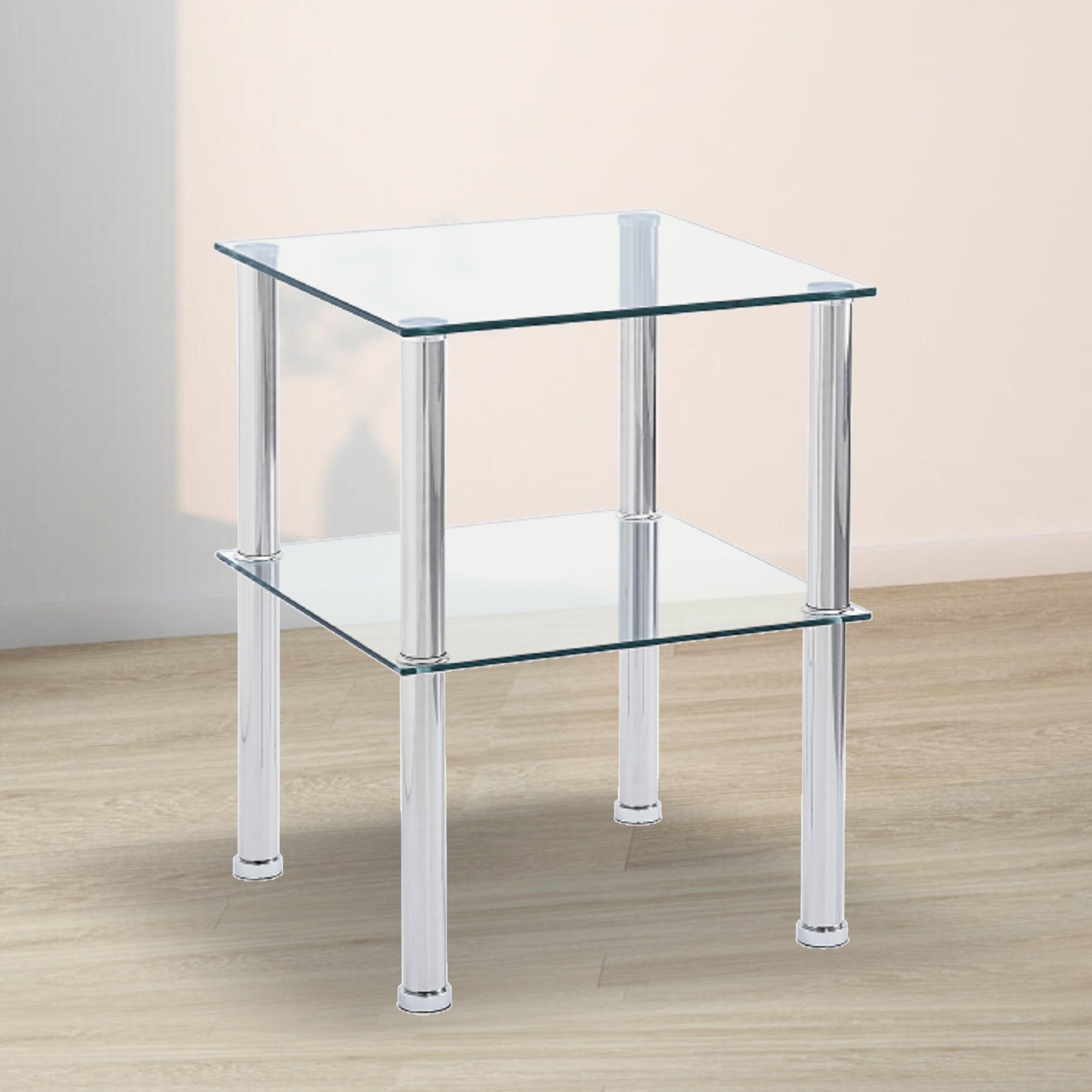 JASIWAY Modern Glass Two Layer Side Table