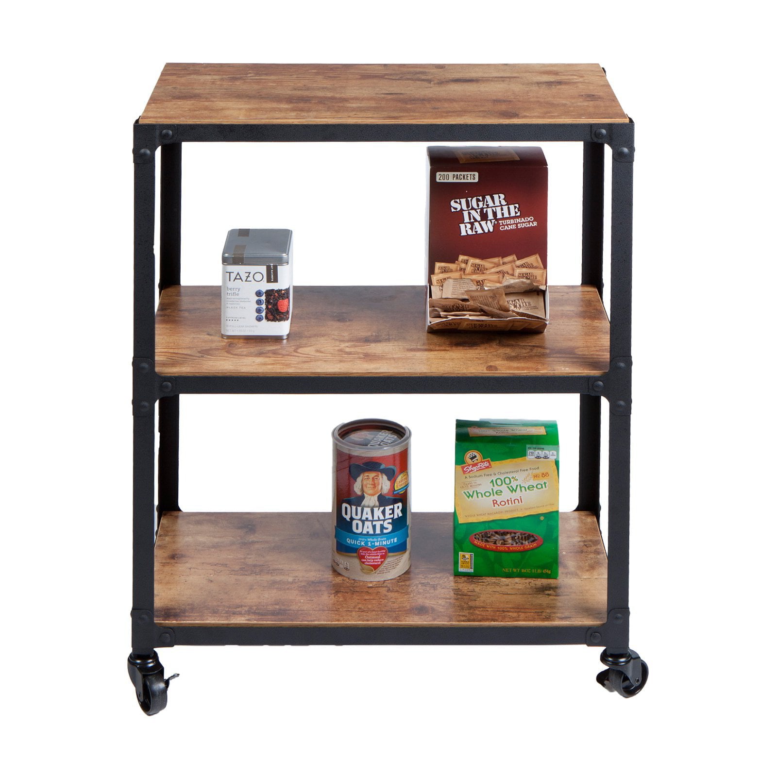 Mind Reader Charm 3 Shelf Mobile Kitchen Serving Cart