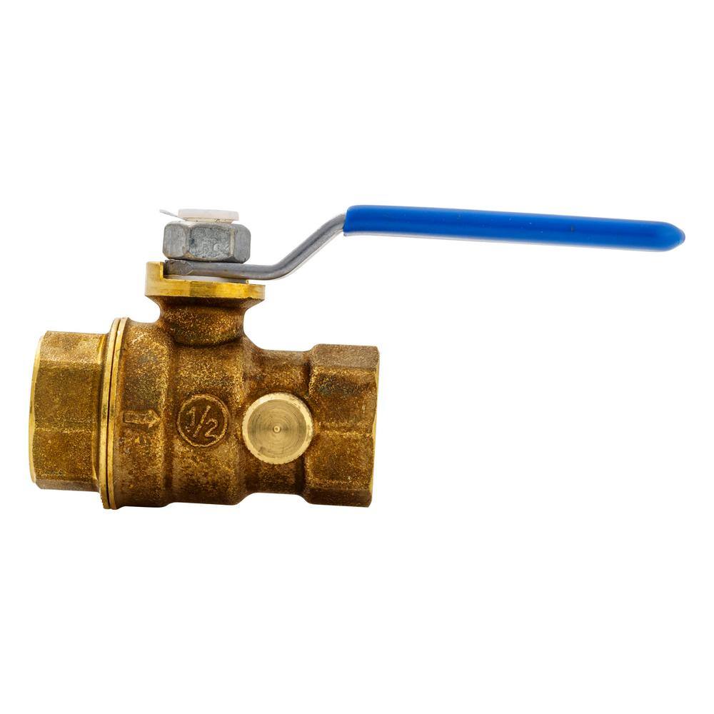 Everbilt 12 in. Forged Brass Threaded Ball and Waste Valve 107-753EB