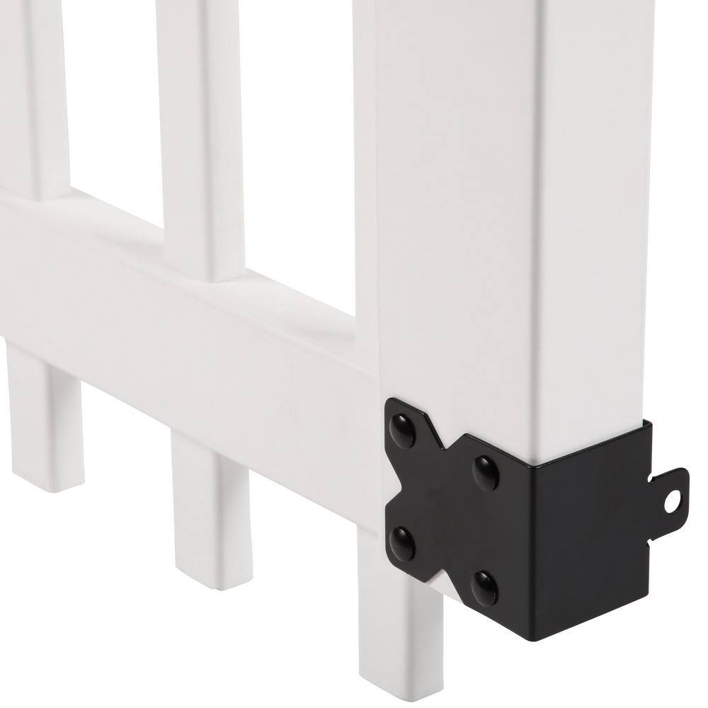 Veranda 3-12 ft. W x 6 ft. H White Vinyl Manchester Spaced Picket Fence Gate 181979