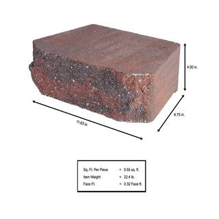 Pavestone 4 in. x 11.75 in. x 6.75 in. Oaks Blend Concrete Retaining Wall Block (144 Pcs.  46.5 sq. ft.  Pallet) 81188