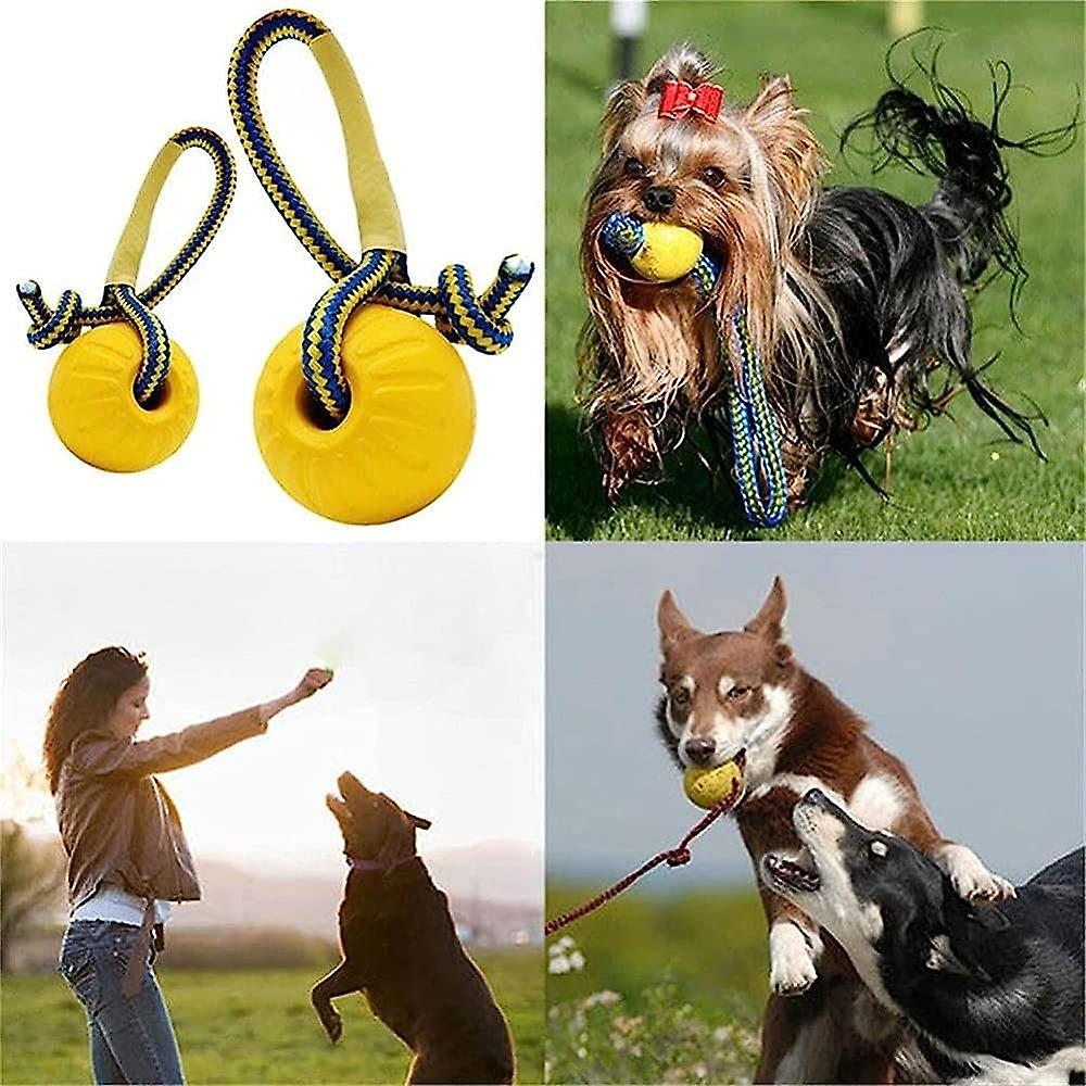 Puppy Funny Training Ball Chew Toys Play Fetch Solid With Carrier Rope Pet Dog Toy/m Code