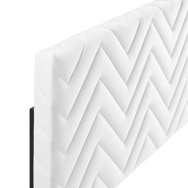 Mercy Chevron Tufted Performance Velvet Twin Headboard - - 37076240