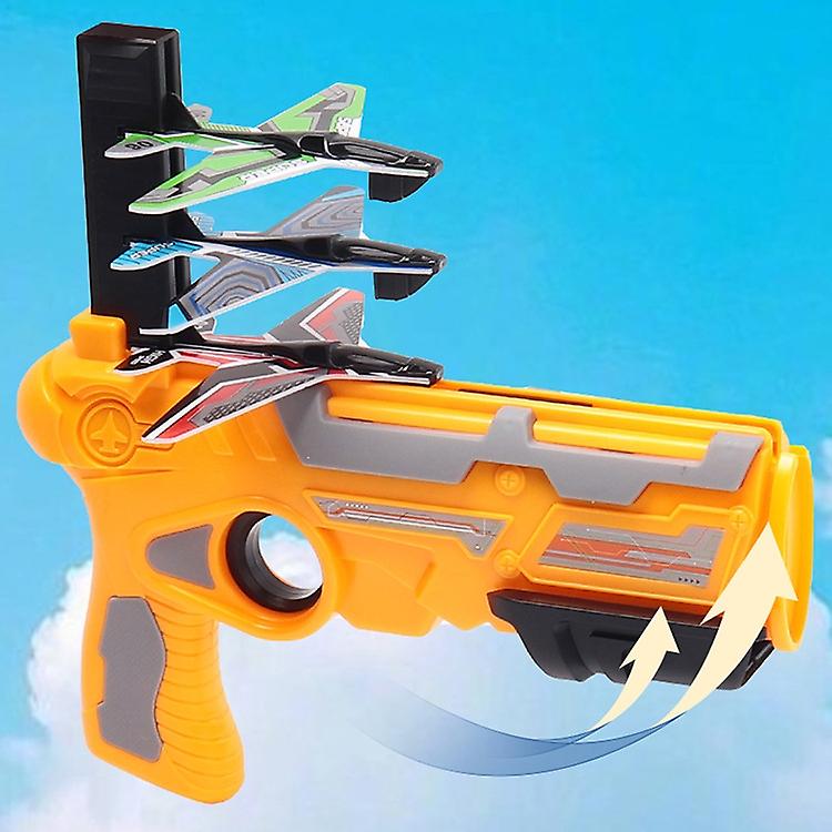 Catapult Plane Gun Air Battle Game One-click Ejection Model Airplane Launcher Toy Catapult Plane Gun With Glider Planes