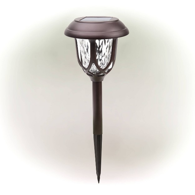 Set Of 2 Outdoor Lumen Solar Powered Pathway Light Stakes Bronze Alpine Corporation