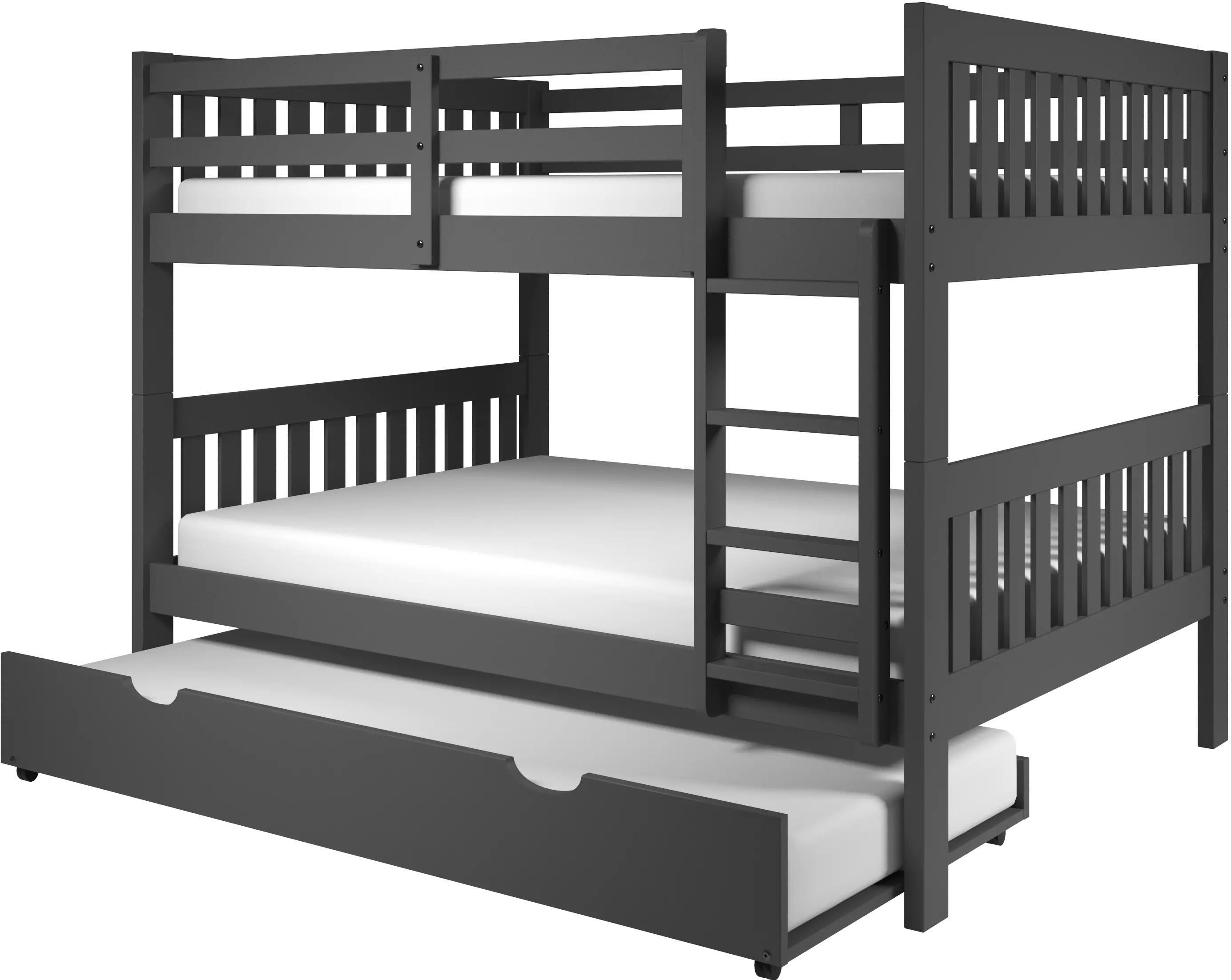 Mission Gray Full-over-Full Bunk Bed with Trundle