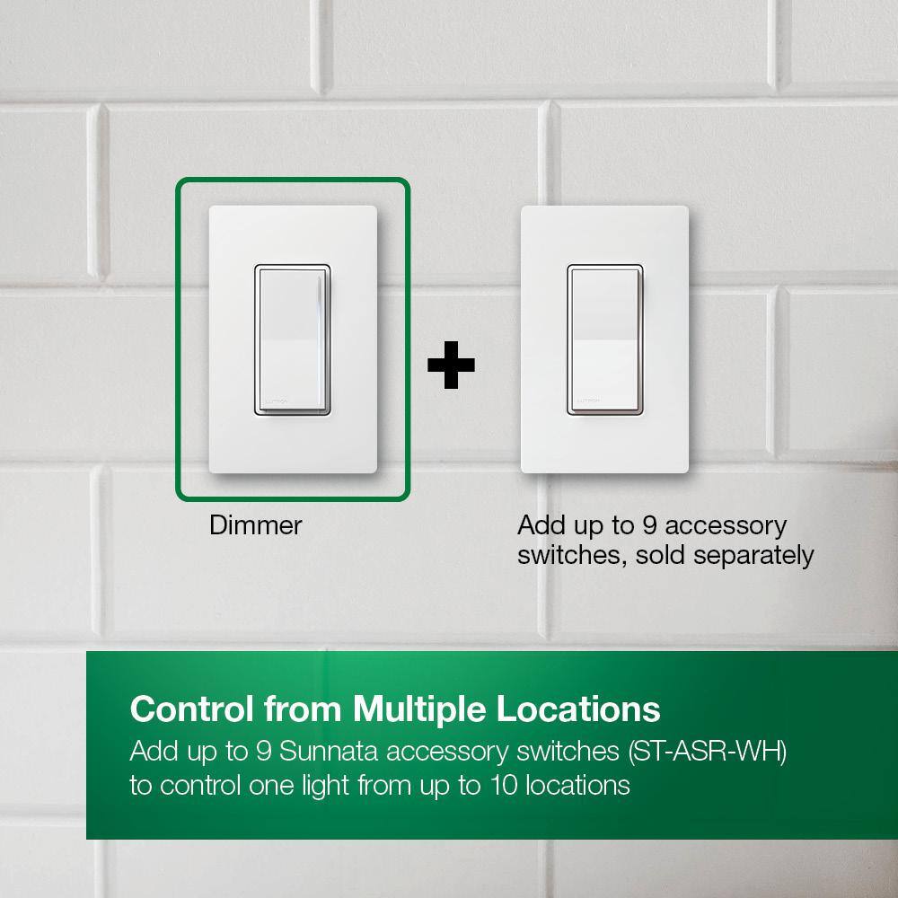 Lutron Sunnata Touch Dimmer Switch for LED Bulbs 150-Watt LED3 Way or Multi Location White (STCL-4PKMH-WH) (4-Pack) STCL-4PKMH-WH