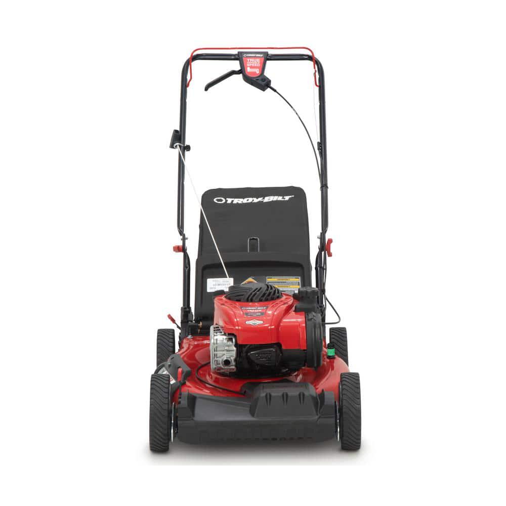 TroyBilt 21 in 140 cc Briggs and Stratton Gas Engine Self Propelled Lawn Mower with Rear Bag and Mulching Kit Included