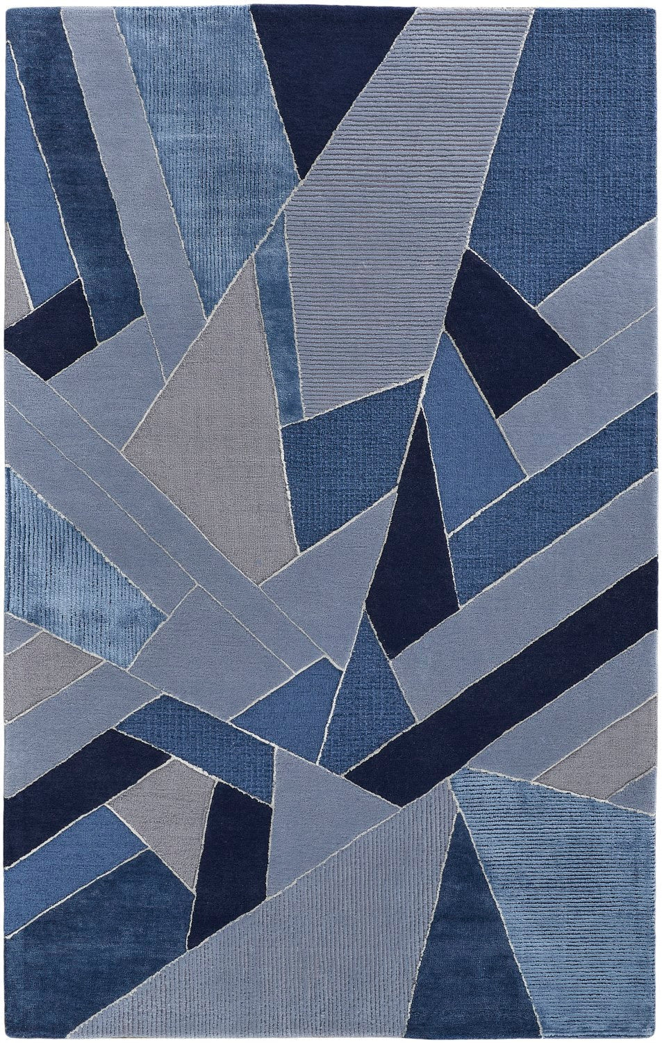 Cutlor Hand Tufted Mosaic Navy Blue/Opal Gray Rug