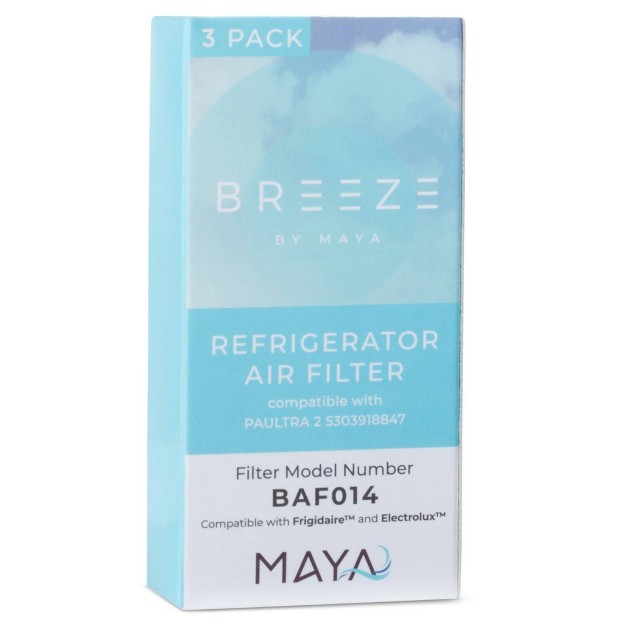 Breeze By Maya Replacement Frigidaire electrolux Paultra2 242047805 Refrigerator Air Filter 3pk Baf314