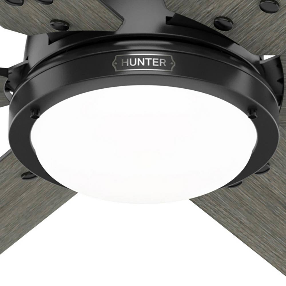 Hunter Gravity 72 in. Integrated LED Indoor Matte Black Smart Ceiling Fan with Light Kit and Remote Included 51950