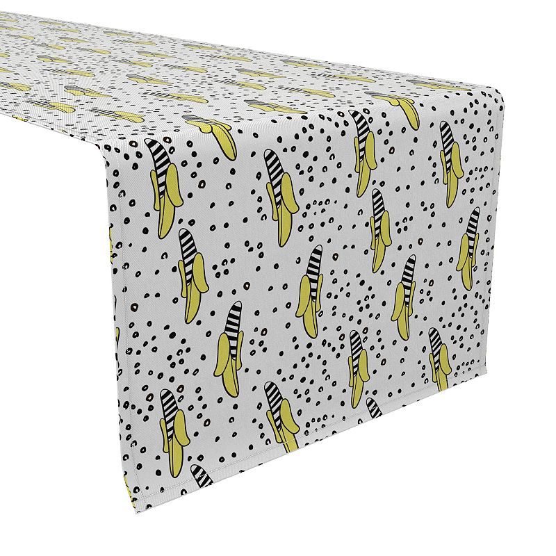 Table Runner， 100% Cotton， 16x108， Modern Banana